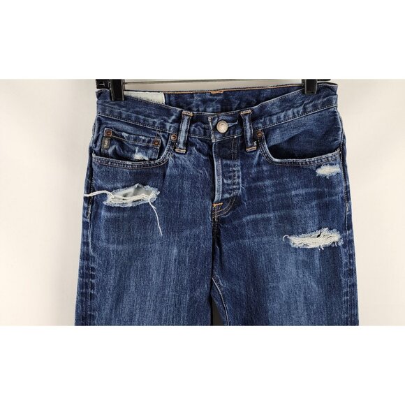 Abercrombie & Fitch Jeans Mens 28x30 Slim Straight Button Fly Dark Wash Denim - Picture 2 of 12